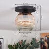Ripoll ceiling light, globe light Amber, clear, 1-light source