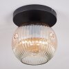 Ripoll ceiling light, globe light Amber, clear, 1-light source
