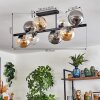 Gastor ceiling light, globe light Amber, clear, Smoke-coloured, 8-light sources