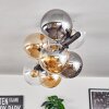 Gastor ceiling light, globe light Amber, clear, Smoke-coloured, 8-light sources