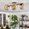 Koyoto ceiling light, globe light Amber, 4-light sources
