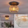Ripoll ceiling light, globe light Amber, clear, 1-light source