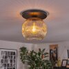 Ripoll ceiling light, globe light Amber, clear, 1-light source
