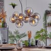Gastor hanging light, globe light, pendant light clear, Smoke-coloured, 8-light sources