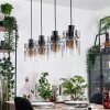Hasvik hanging light, pendant light clear, Smoke-coloured, 4-light sources