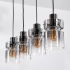 Hasvik hanging light, pendant light clear, Smoke-coloured, 4-light sources