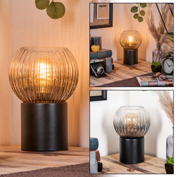 Koyoto globe light, desk lamp, table lamp clear, Smoke-coloured, 1-light source