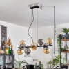 Gastor hanging light, globe light, pendant light Amber, Smoke-coloured, 10-light sources