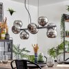 Koyoto hanging light, globe light, pendant light chrome, Smoke-coloured, 8-light sources