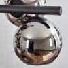 Koyoto hanging light, globe light, pendant light chrome, Smoke-coloured, 8-light sources