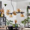 Koyoto hanging light, globe light, pendant light Amber, Smoke-coloured, 8-light sources