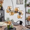 Koyoto hanging light, globe light, pendant light Amber, Smoke-coloured, 8-light sources