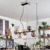 Gastor hanging light, globe light, pendant light Amber, Smoke-coloured, 8-light sources