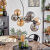Gastor hanging light, globe light, pendant light Amber, Smoke-coloured, 8-light sources