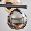 Koyoto hanging light, globe light, pendant light Amber, chrome, Smoke-coloured, 8-light sources