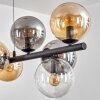 Gastor hanging light, globe light, pendant light Amber, clear, Smoke-coloured, 10-light sources