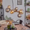 Chehalis hanging light, globe light, pendant light Amber, Smoke-coloured, 8-light sources