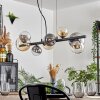 Chehalis hanging light, globe light, pendant light Amber, clear, Smoke-coloured, 8-light sources