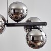 Koyoto hanging light, globe light, pendant light chrome, Smoke-coloured, 8-light sources
