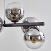 Koyoto hanging light, globe light, pendant light chrome, clear, Smoke-coloured, 8-light sources