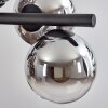 Koyoto hanging light, globe light, pendant light chrome, clear, Smoke-coloured, 8-light sources