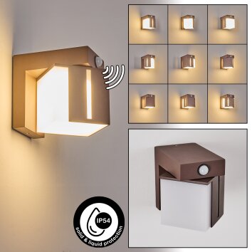 Swanek LED rust-coloured, 1-light source, Motion sensor
