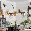 Koyoto hanging light, globe light, pendant light Amber, clear, 8-light sources