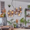 Gastor hanging light, globe light, pendant light clear, Smoke-coloured, 10-light sources
