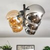 Gastor ceiling light, globe light Amber, chrome, Smoke-coloured, 5-light sources