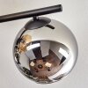 Gastor ceiling light, globe light Amber, chrome, Smoke-coloured, 5-light sources