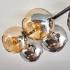 Gastor ceiling light, globe light Amber, chrome, Smoke-coloured, 5-light sources