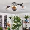 Gastor ceiling light, globe light Amber, clear, Smoke-coloured, 4-light sources
