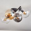 Gastor ceiling light, globe light Amber, clear, Smoke-coloured, 4-light sources