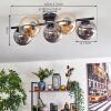 Gastor ceiling light, globe light Amber, Smoke-coloured, 5-light sources