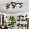 Gastor ceiling light, globe light clear, Smoke-coloured, 5-light sources