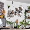 Gastor hanging light, globe light, pendant light chrome, clear, Smoke-coloured, 10-light sources