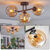 Koyoto ceiling light, globe light Amber, 3-light sources