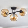 Koyoto ceiling light, globe light Amber, 3-light sources