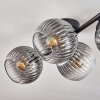 Koyoto ceiling light, globe light clear, Smoke-coloured, 4-light sources