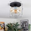 Apedo ceiling light, globe light Amber, clear, 1-light source