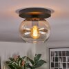 Apedo ceiling light, globe light Amber, clear, 1-light source