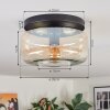 Boza ceiling light, globe light Amber, clear, 1-light source