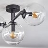 Gastor ceiling light, globe light clear, 3-light sources