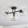 Gastor ceiling light, globe light clear, 3-light sources