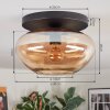 Mertola ceiling light, globe light Amber, 1-light source