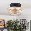 Mertola ceiling light, globe light Amber, clear, 1-light source