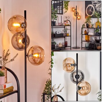 Apedo floor lamp Amber, Smoke-coloured, 3-light sources