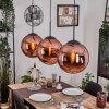 Gastor hanging light, globe light, pendant light coppery, 3-light sources