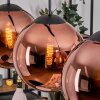 Gastor hanging light, globe light, pendant light coppery, 3-light sources