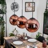 Gastor hanging light, globe light, pendant light coppery, 3-light sources